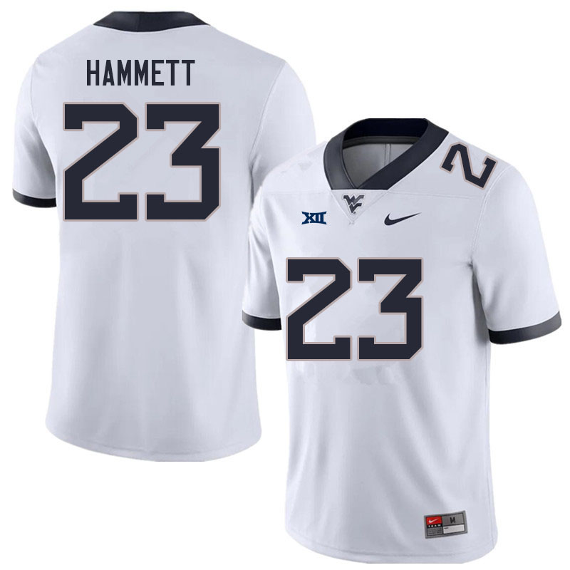 NCAA Men's Ja'Corey Hammett West Virginia Mountaineers White #23 Nike Stitched Football College Authentic Jersey JV23D47WI